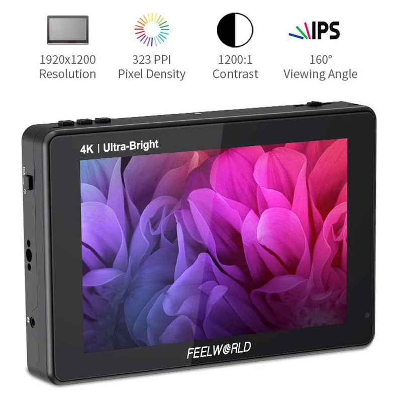 FEELWORLD LUT7 PRO 7 pulgadas 3D LUT 4K HDMI entrada salida DSLR Monitor 2200nits 3D LUT pantalla táctil cámara Monitor de campo 1920X1200 - imagen 3
