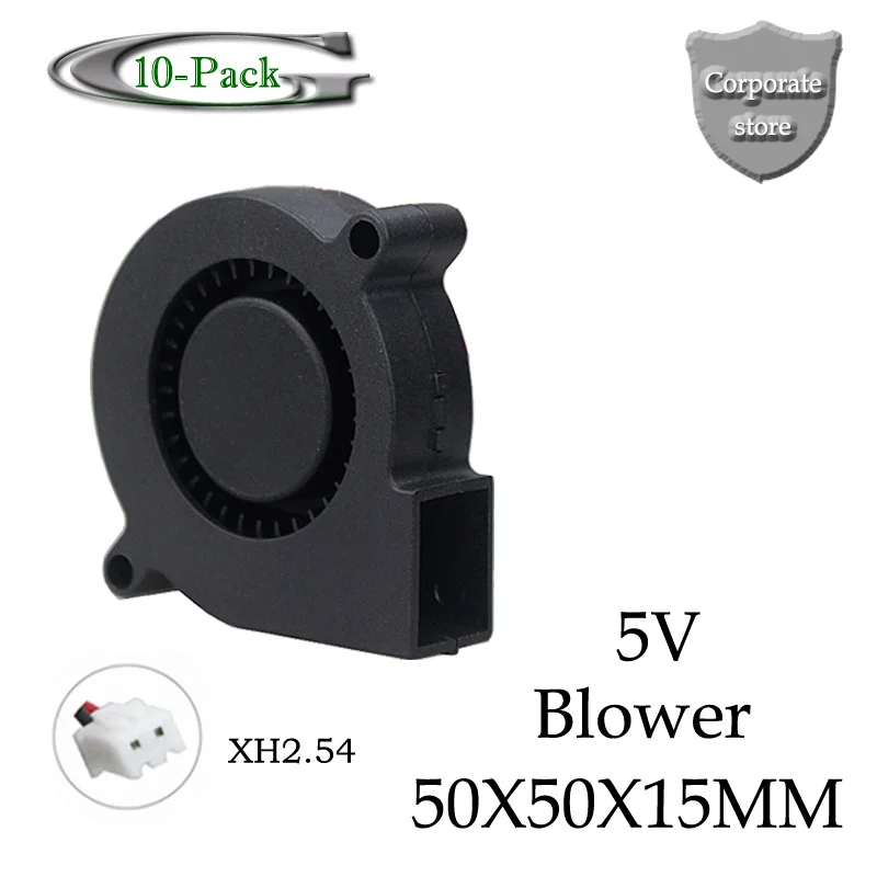 Gdstime-ventilador de refrigeración sin escobillas, 5V, 50x50x15mm, 50mm, 5015, 10 Uds.