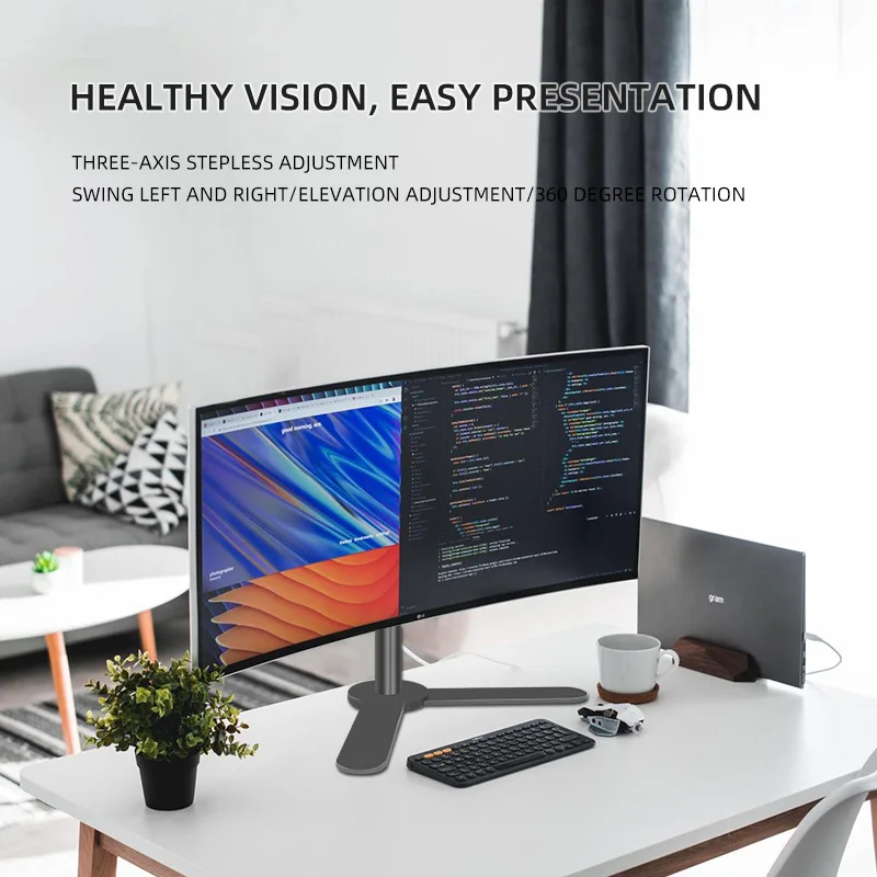 Soporte de brazo para Monitor de escritorio de 17 "-32", pantalla LED LCD, Soporte de pantalla táctil, Soporte de montaje para Monitor, Soporte de Metal para Pc, Soporte Mesa DZ15 - imagen 3