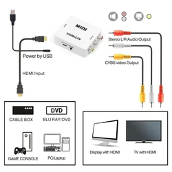 Convertidor HDMI a RCA Full HD compatible NTSC PAL