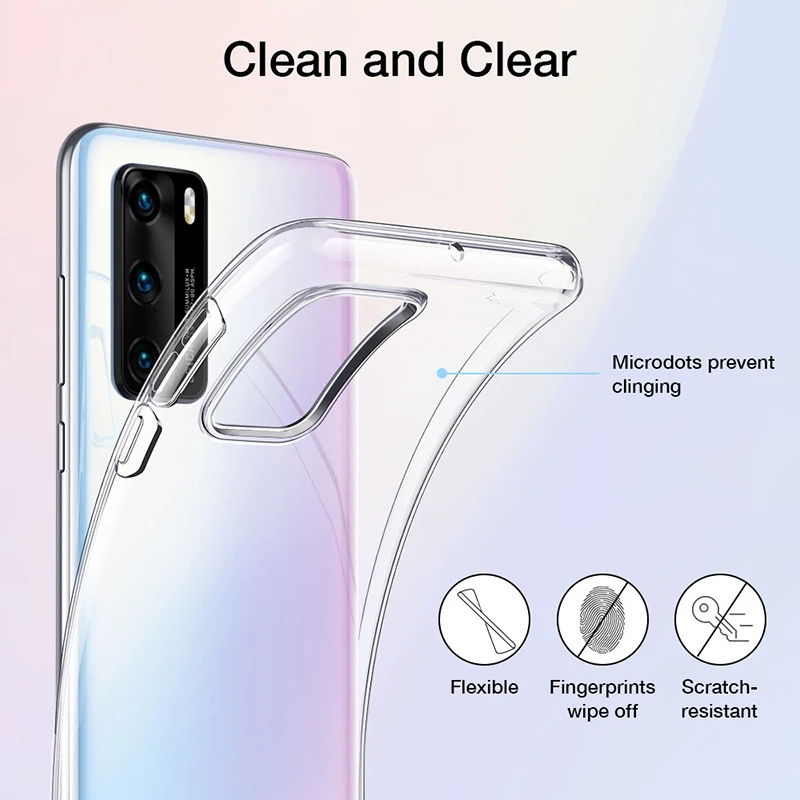 Funda trasera protectora 360 para Huawei P40 Pro Plus Lite E, carcasa Original de TPU transparente, ACCESORIOS P 40, P40Pro, P40Lite, 4G, 5G, Gel - imagen 2