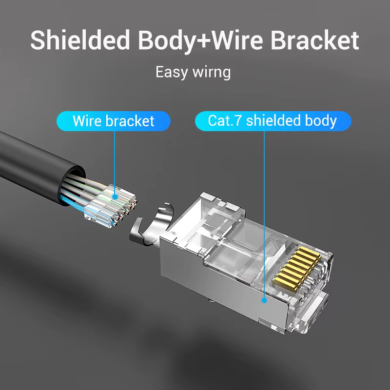 Vention Conector Cat7 RJ45 STP Oro - Cable Ethernet de Red Pro - imagen 3