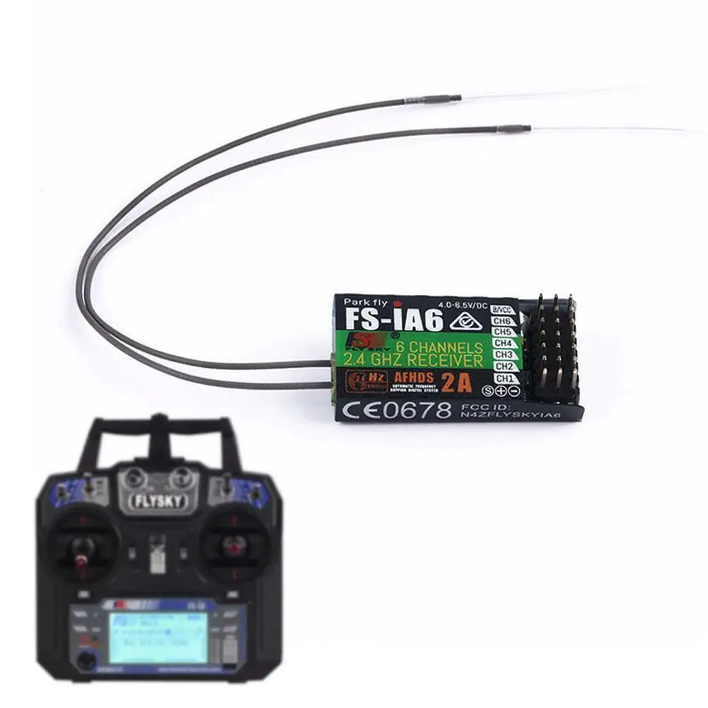 Fs-Ia6 de Control remoto para coche, barco, avión, helicóptero, DC 4-6,5 V, 6 CANALES, 2,4 GHz, LCD, transmisor, receptor para Flysky