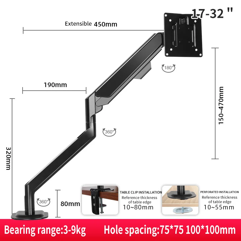 Brazo Monitor Gas HILLPORT Giratorio 360° – Soporte 10-32'' - imagen 4