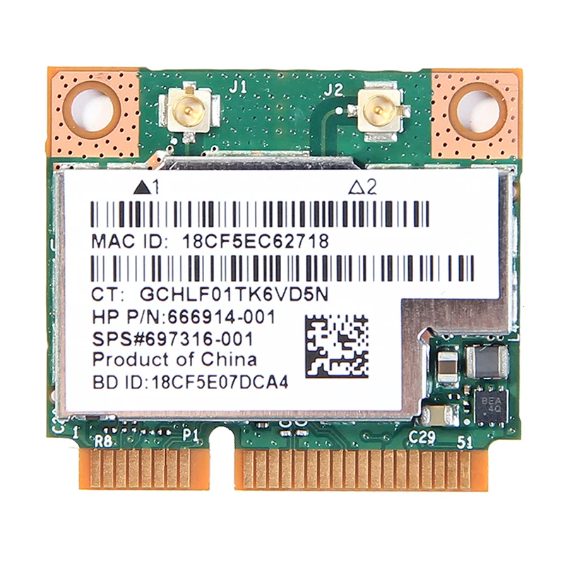 BCM943228HMB, banda Dual de 300Mbps, para Bluetooth 4,0, 802.11a/b/g/n, Wifi, tarjeta inalámbrica, medio Mini PCI-E, Notebook, adaptador Wlan de 2,4G/5Ghz - imagen 2