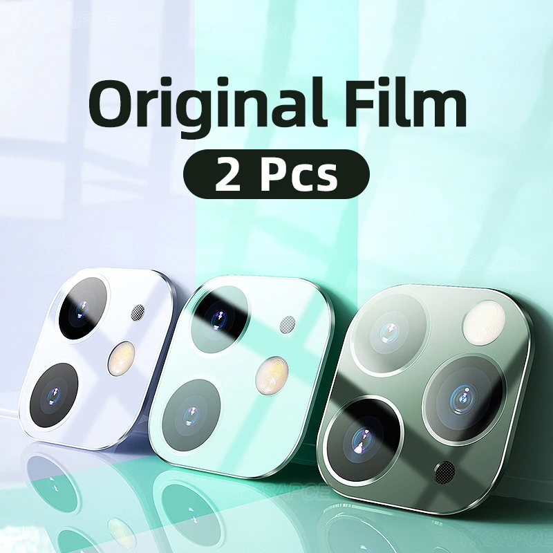 2 uds. Lente de cámara trasera 3D colorida película protectora de vidrio templado para iPhone 11 12 mini 12 Pro Max Protector de pantalla de lente trasera - imagen 3