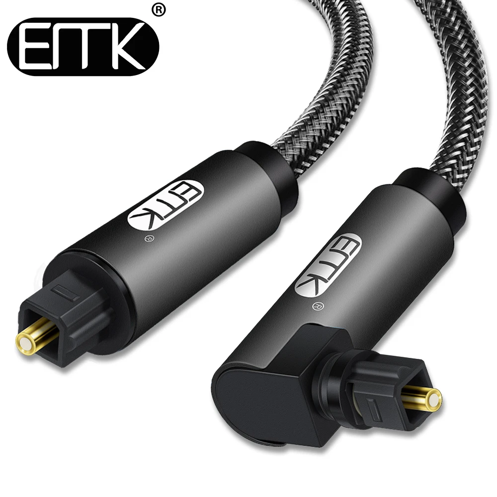 EMK Cable Toslink SPDIF Óptico 5,1 90° para Blu-ray y Xbox