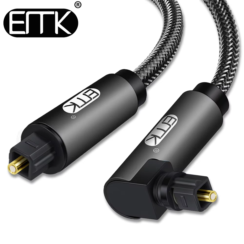 EMK Cable Toslink SPDIF Óptico 5,1 90° para Blu-ray y Xbox