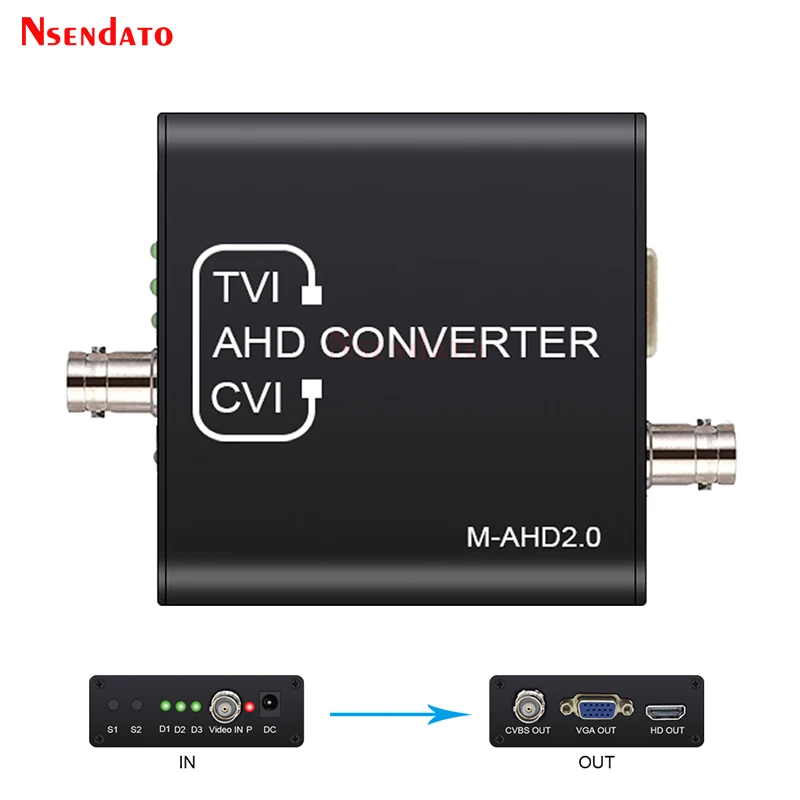 Interruptor convertidor de 5MP, 2MP, 720P, 1080P, AHD, TVI, CVI a HD, VGA, CVBS, para probador de vídeo de cámara CCTV, adaptador de conversión - imagen 2