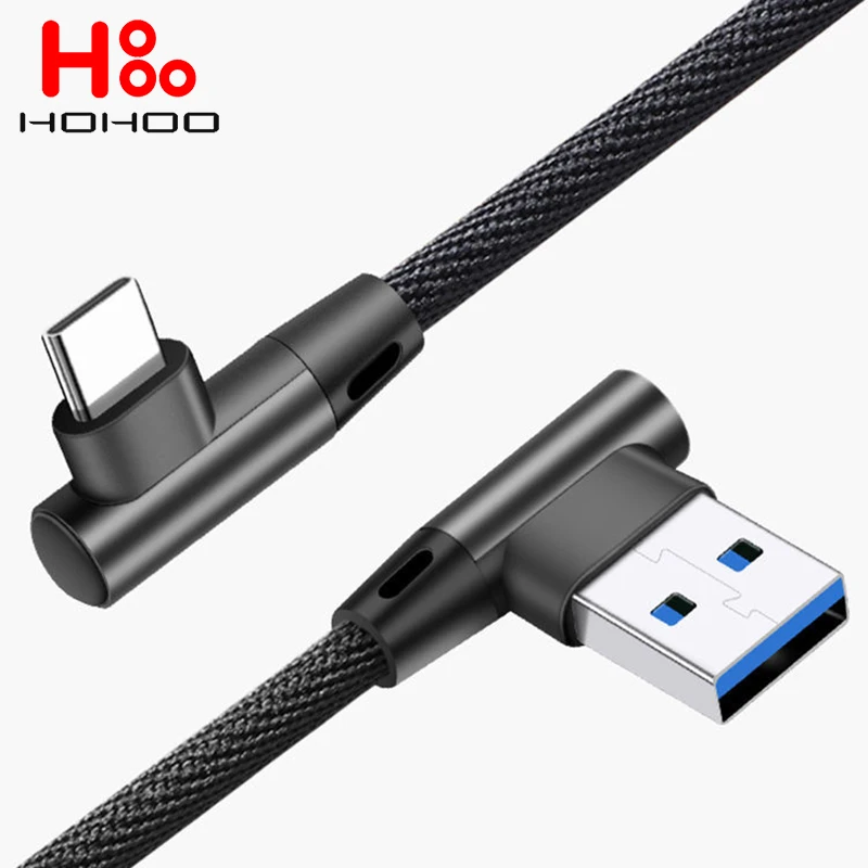 5A cable de carga rápida USB tipo - C PD 3.0 para Xiaomi 14 13 12 poco F3 x3 pro redmi K50 k40 k60 cable curvo para Huawei p50 P40 p60 p30 pro Lite mate 60 50 40 30 90 grados cable de carga rápida tipo - C