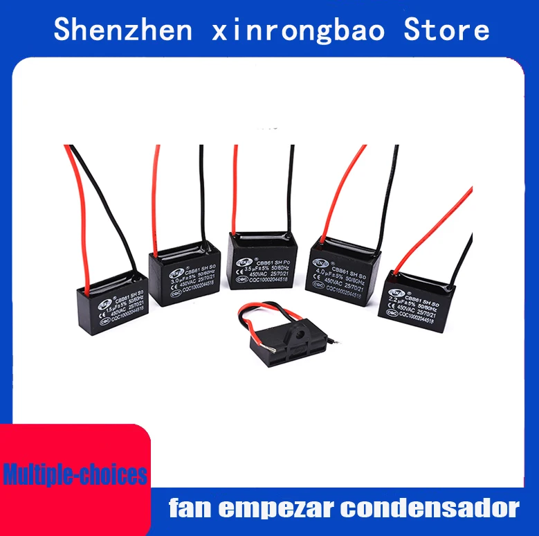CBB61-ventilador que aspira el condensador 1 uf/1,2 uf/1,5 uf/1,8 uf/2,5 uf/3 uf/3,5 uf/4,5 uf/6 uf/7 uf/8 uf/10 UF 12 uf/15 uf/16 uf/18 uf/