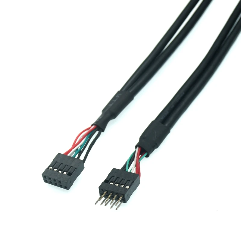 Placa base 9 pines DuPont 2,54mm USB 2,0 extensión macho a hembra Cable de datos Dupont Línea alámbrica 30cm para PC DIY 0,3 m - imagen 3