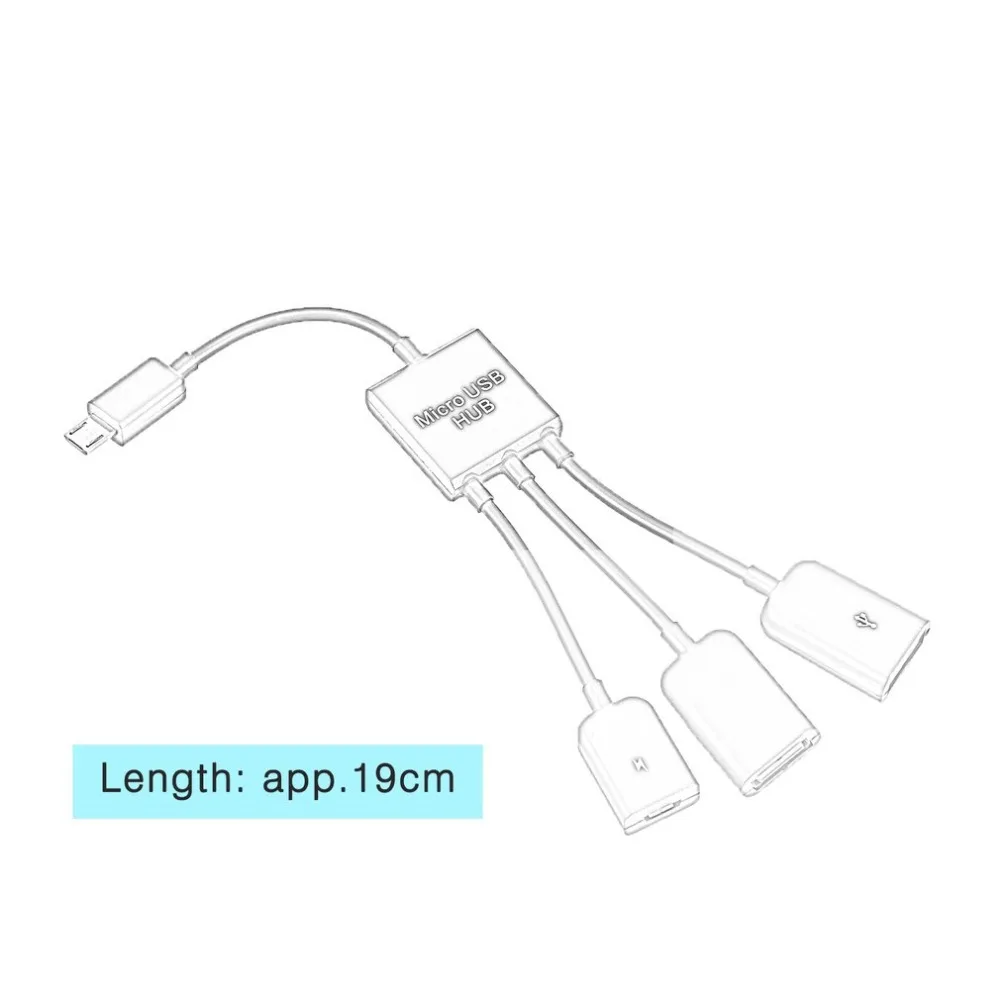 El más nuevo 3 en 1 Micro USB tipo C HUB macho a hembra doble USB 2,0 Cable adaptador OTG para teléfono inteligente ordenador tableta 3 puertos - imagen 5