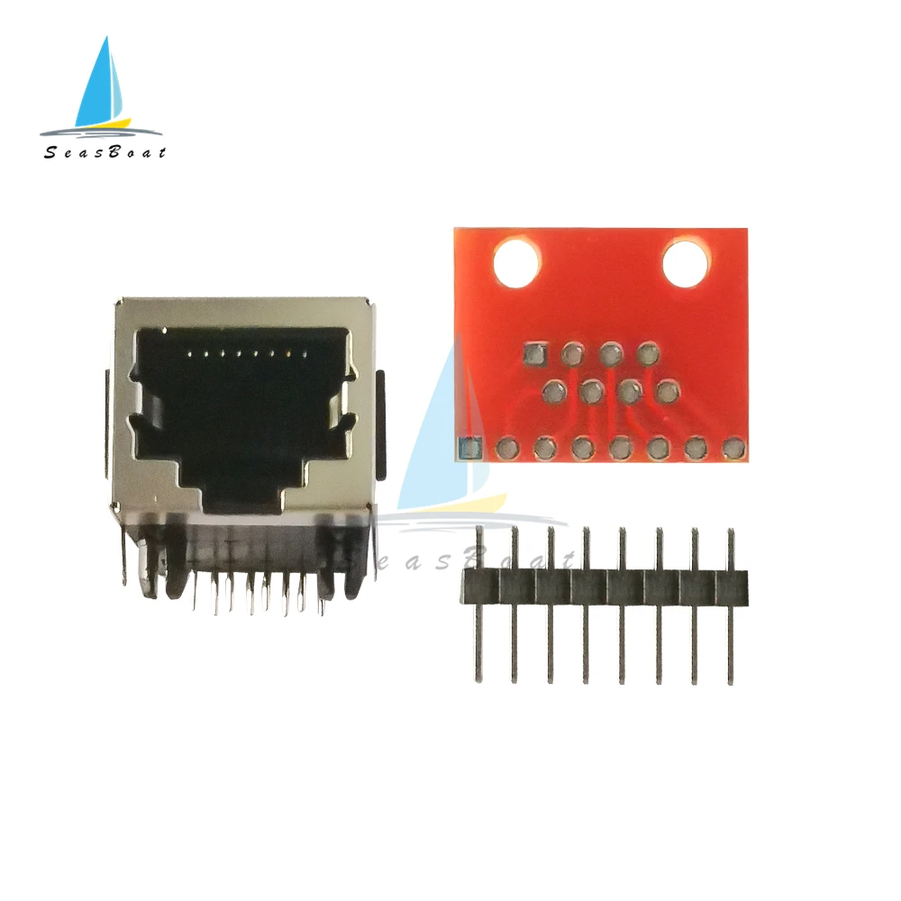 Placa adaptadora RJ45, conector Ethernet Modular, pequeño Mini módulo PCB, conector de red portátil con espaciado de orificios de 0,1 pulgadas - imagen 3