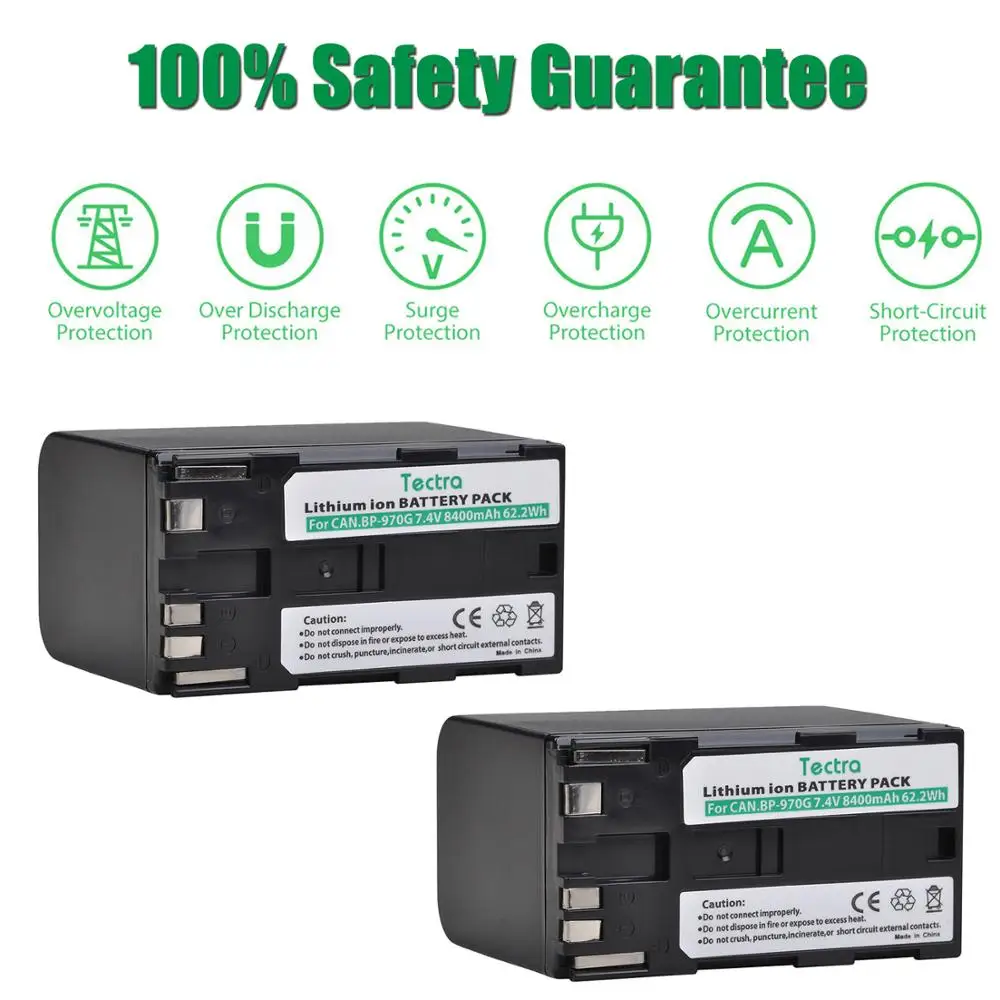 Batería de BP-970G de 8400mAh, cargador de batería BP970G para Canon EOS C100,EOS C100 Mark II, C300 EOS, EOS C300 PL,GL2,XF100 - imagen 4