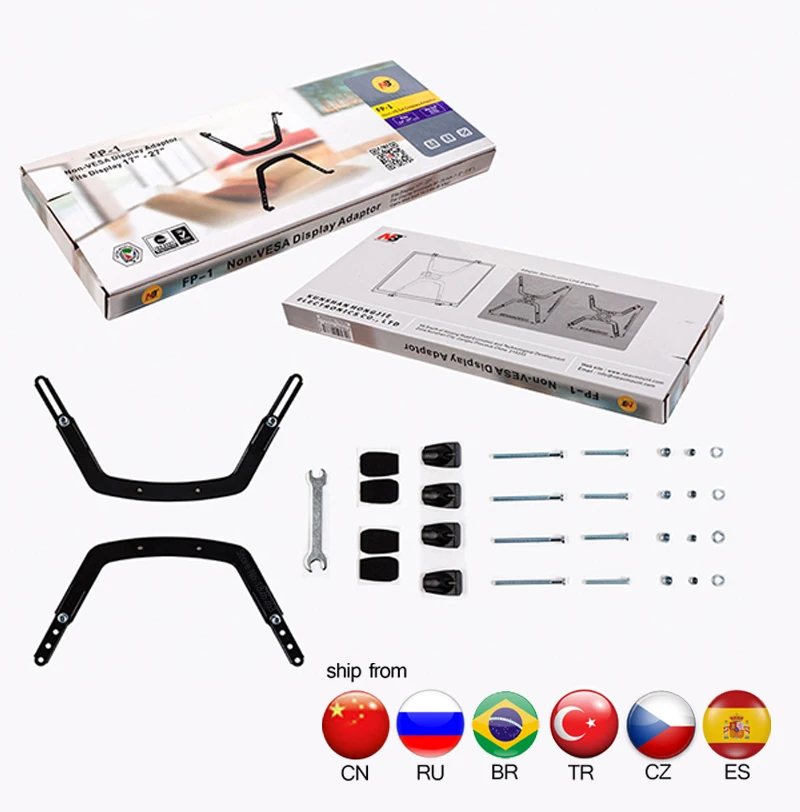 Adaptador de pantalla No VESA para FP-1, soporte de Monitor sin agujero, 17-27 pulgadas