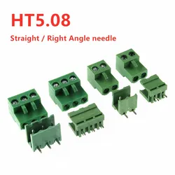 Jornes Terminales PCB 5.08mm Paso 2-8 Pines Enchufable Plástico