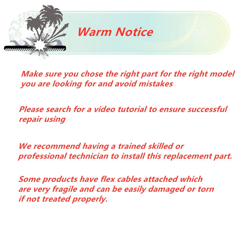 Un letrero de aviso cálido con una palmera en el fondo