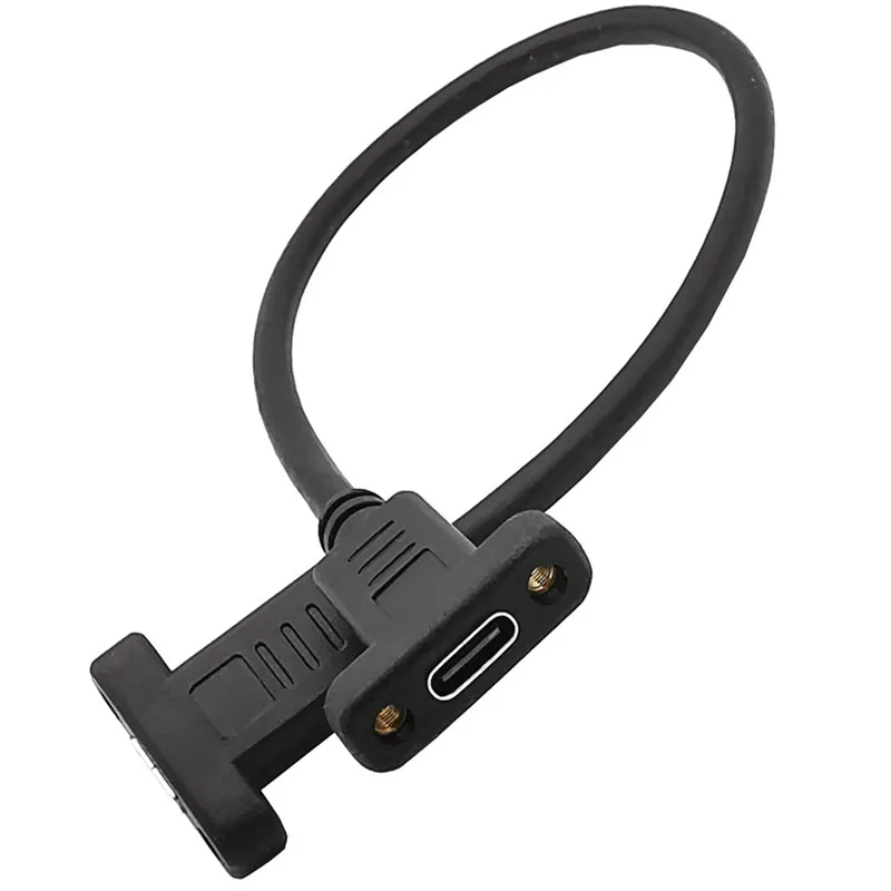 Cable de datos de extensión USB C tipo C hembra a hembra con orificio para tornillo de montaje en panel 0,3 m 0,6 m 1,0 m 1,8 m - imagen 5