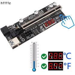 Riser PCIe 009S Plus X1 a X16 con Sensor de Temperatura para GPU