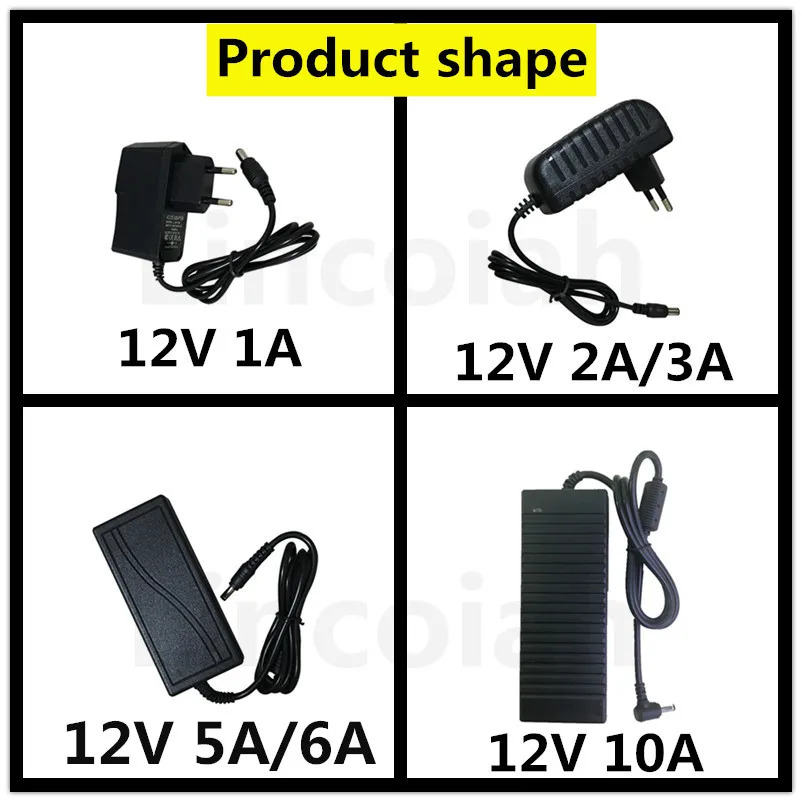 Adaptador de fuente de alimentación AC 100V-240V DC 12 V 1A 2A 3A 5A 6A 10A, transformador de iluminación de 12 V, convertidor para tira de luz LED CCTV - imagen 4