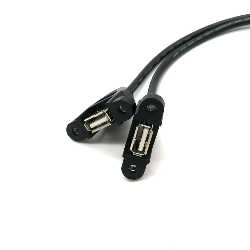 Placa base interna de 9 pines, paso de 2,54mm A puerto Dual USB 2,0 A, Cable de montaje en Panel de bloqueo de tornillo hembra 0,3 m 0,5 m 1m - imagen 3