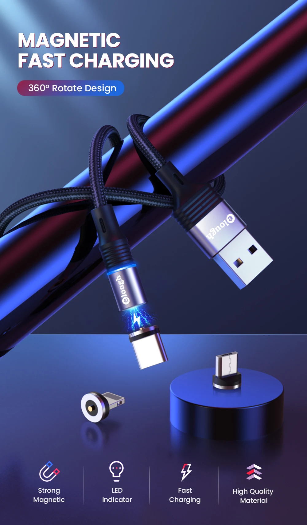 Cable Magnético - Vista frontal del conector