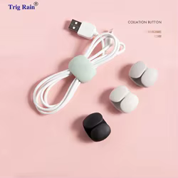 Organizador de cables con clips para escritorio y estación de trabajo