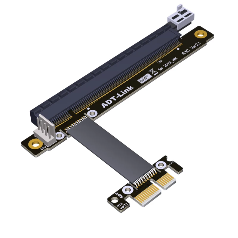 Cable de extensión de tarjeta gráfica PCIe3.0 no USB, adaptador de velocidad completa, convertidor elevador, ADT, X1 A X16 A