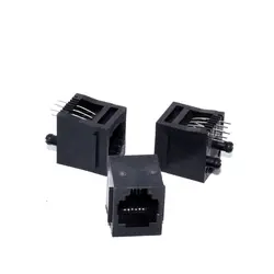 Conector RJ11 Hembra 6 Pines - Montaje Vertical 180°