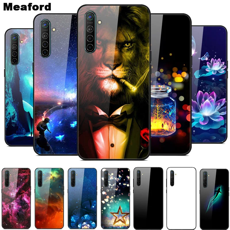 Para OPPO Realme XT Funda de vidrio templado Funda dura de parachoques suave para OPPO Realme 6 Pro Realme X2 XT Funda de teléfono Realme6 contraportada