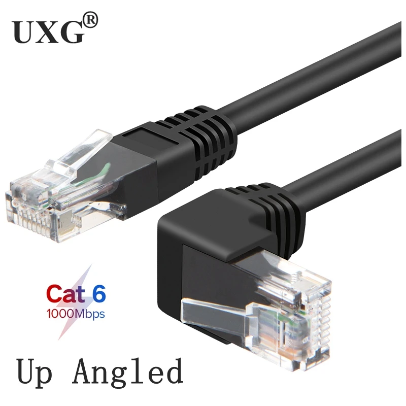 Cable Ethernet de 10m, 8m, 5m, 3m, 1m, RJ45, 26AWG, CAT6, UTP, ángulo lateral, forma de L, Cable de parche RJ45, Cable Lan, cable Gigabit CAT6, codo - imagen 4
