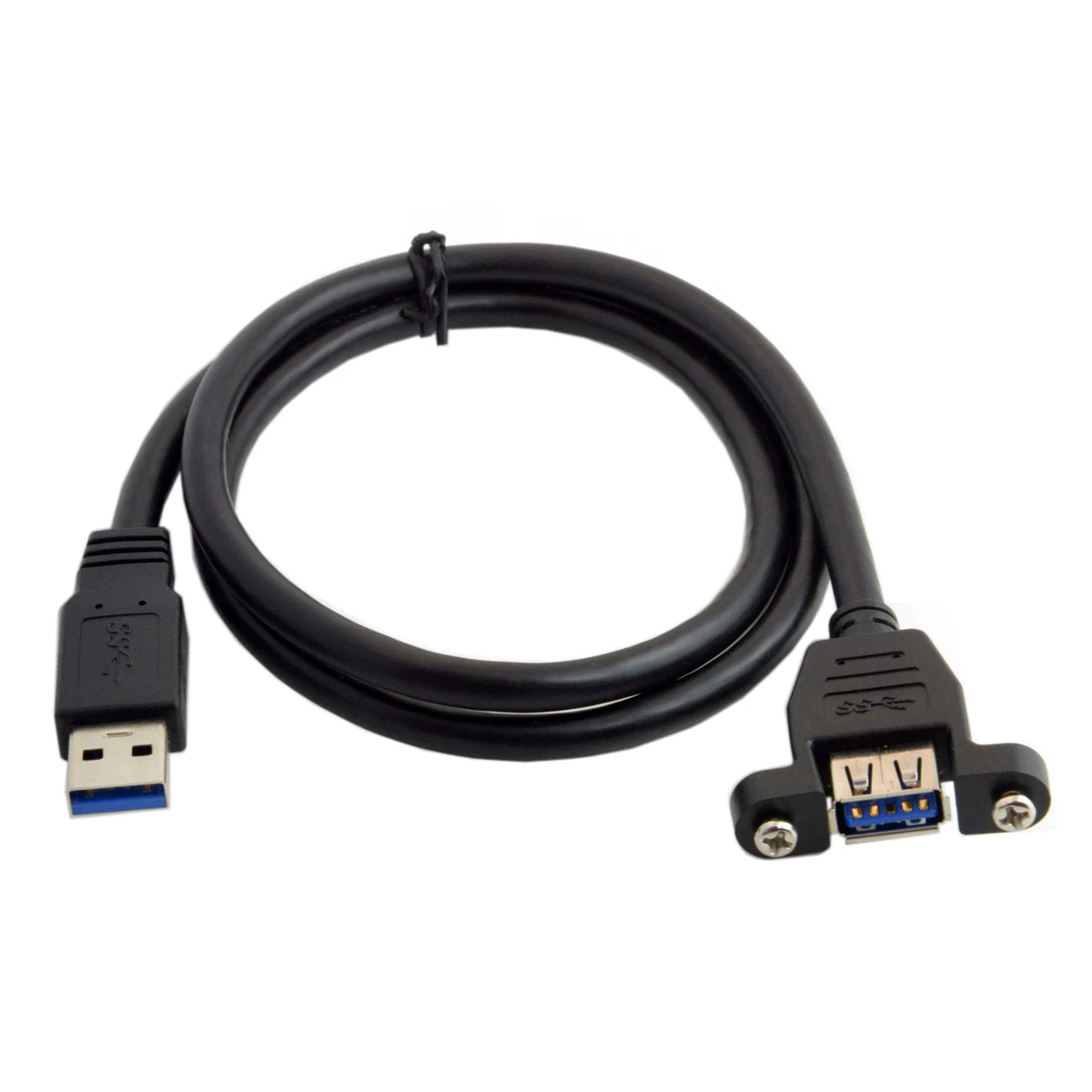 Cable USB tipo A hembra montaje en Panel a USB macho arriba/abajo/izquierda/extensión de enchufe de ángulo recto para Host de computadora 0,3 m 0,6 m - imagen 4