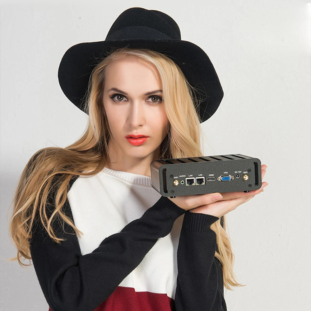 Fanless Industrial Mini PC Intel Core i7-4600U 2x COM RS232 RS485 2x Gigabit Ethenret HDMI VGA 4x USB3.0 WiFi Windows 10 Linux - imagen 4