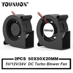 YOUNUON Ventilador DC 50mm 12V/24V Rodamiento Doble Bola Turbo