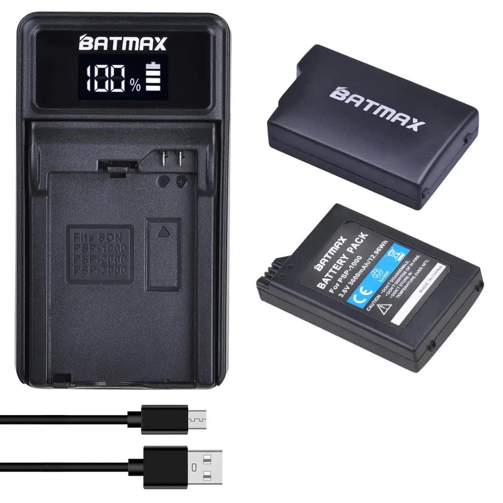 Batmax-batería PSP 3600 de 1000 mAh, Cargador USB LED para Sony PlayStation, portátil, PSP1000, Sony 1001,1002,1003,1004,1005,1006