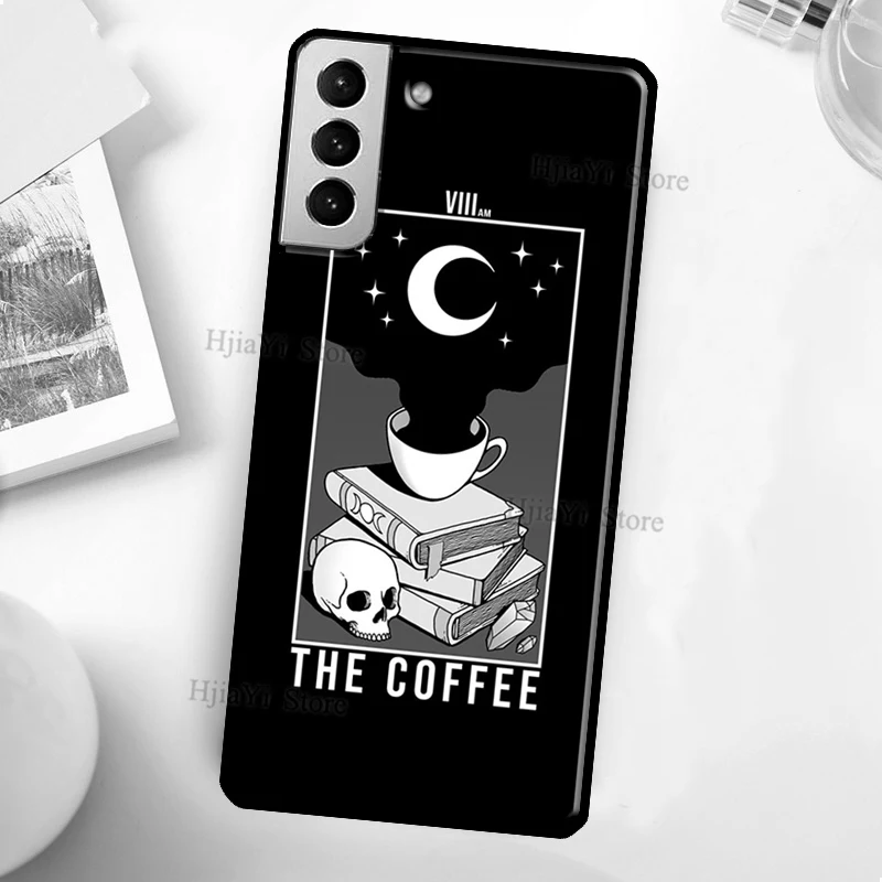 Funda de teléfono con libros y café para Samsung Galaxy S21 S22 Ultra Note 20 S20 FE S8 S9 S10 Note 10 Plus Coque - imagen 4