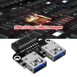 USB 3,0 19 20 Pin hembra A Dual USB 3,0 A hembra adaptador de placa base convertidor