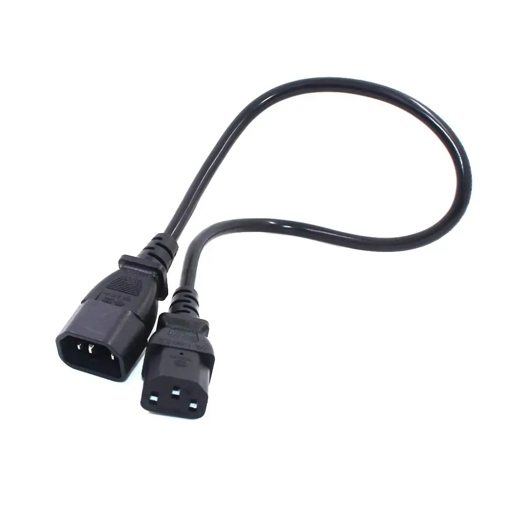 0.5m IEC 320 C14 To C13 Extension Cable For PDU UPS 10A 250V Male Plug To Female Socket AC Power Cord - imagen 3