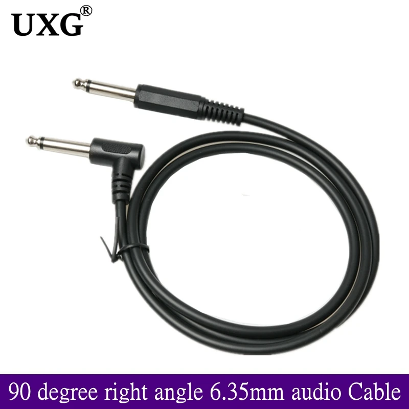 Cable Audio Forma L 6.35mm Codo Ángulo Recto 90 Grados Cabeza Recta 6.35mm Macho Macho Conector Audio 1m 1.5m 3m - Vista principal del producto