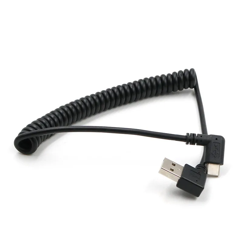 Ángulo de 90 grados USB2.0 macho a 3,1 tipo C ángulo de 90 grados codo izquierdo derecho en un codo izquierdo macho Cable de carga de datos - imagen 2