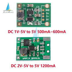 Módulo de fuente de alimentación de refuerzo convertidor elevador de DC-DC 1V/2V-5V a 5V 500mA 600mA 1200MA regulador de voltaje para Arduino