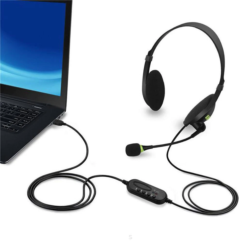 Auriculares con interfaz USB para juegos, cascos con cable estéreo, reducción de ruido, con micrófono, para ordenador portátil y PC - imagen 5