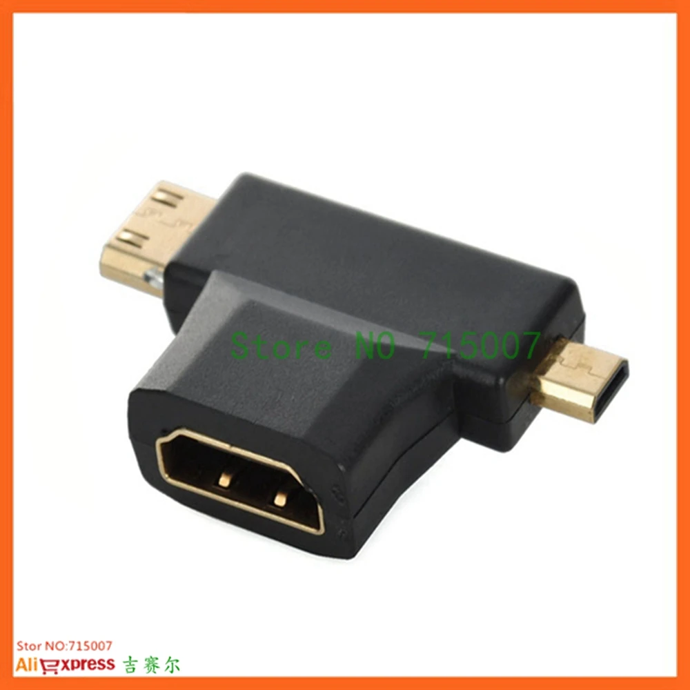 Mini 3 en 1 Micro HDMI compatible macho a hembra HD 1,4 convertidores adaptadores de Cable para lectores de tarjetas de cámara de teléfono - imagen 2
