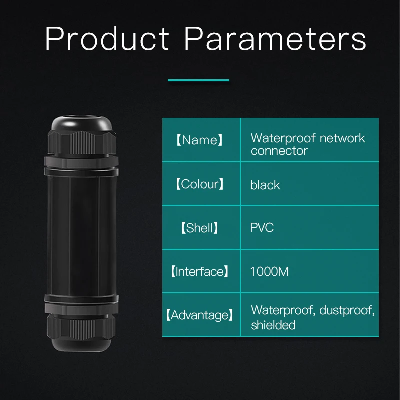 Conector impermeable RJ45, conector de Cable de red Ethernet IP67, adaptador de doble cabezal, extensión de acoplador para Cat5 6 7 8P8C - imagen 2