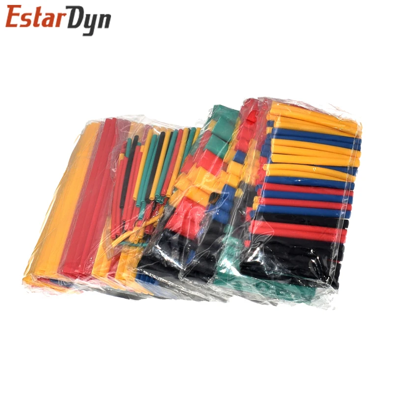 328 unids/set manguito envoltura de alambre kits de tubos de Cable eléctrico de coche tubo termorretráctil poliolefina 8 tamaños Color mezclado т Leboмоусадка - imagen 2