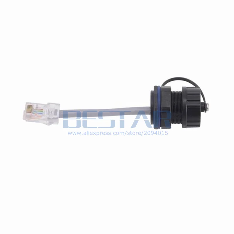 Caja AP para exteriores RJ45 8P8C CAT5E M20, conector de red resistente al agua IP68, montaje en Panel con Cable de red, tapa a prueba de polvo - imagen 2