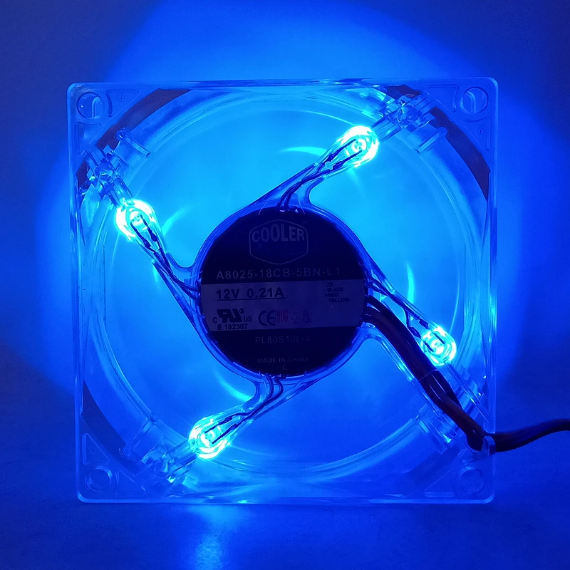 Ventilador de refrigeración Led, dispositivo Multicolor y azul con conector 4D de 3 pines, 80MM, 80x80x25mm, novedad de 8025 - imagen 2