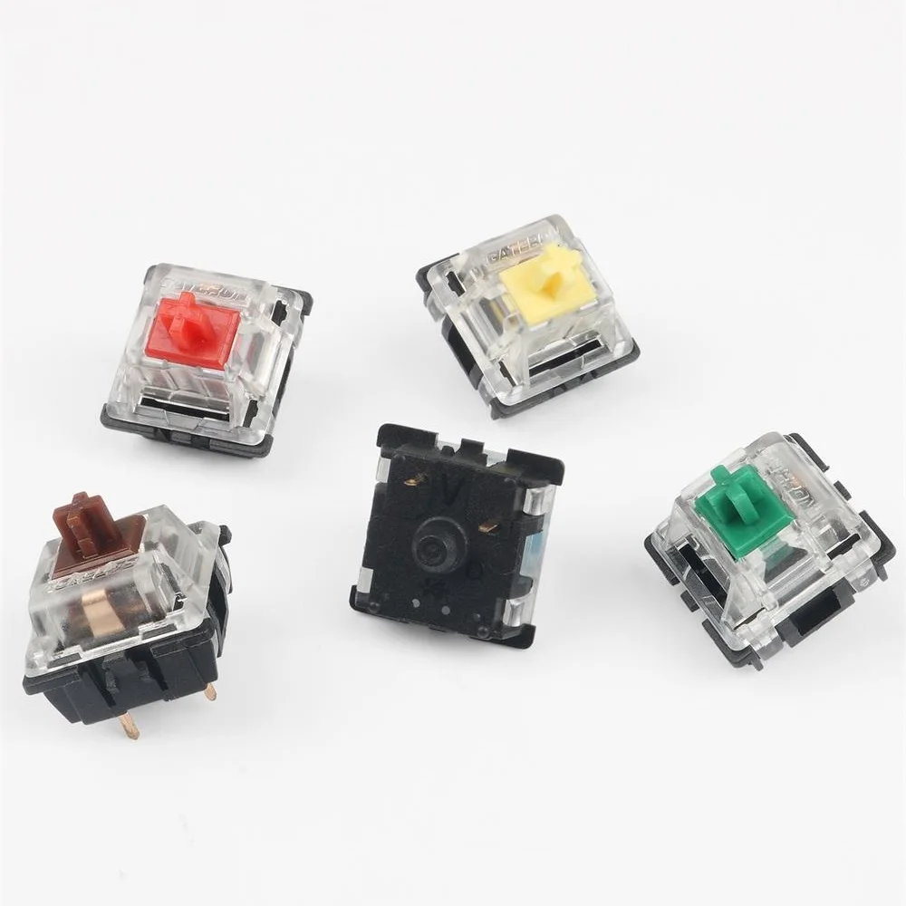 Gateron-Interruptor de teclado mecánico, accesorio de 3 pines, 5 pines, SMD, negro, azul, rojo, marrón, verde, amarillo, blanco, botón RGB mate, 10 Uds. - imagen 2