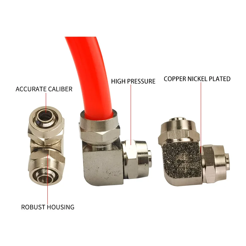 100 Uds 50 Uds PV codo de giro rápido tuerca de bloqueo de metal neumático rápido doblado de ángulo recto 90 grados - imagen 3